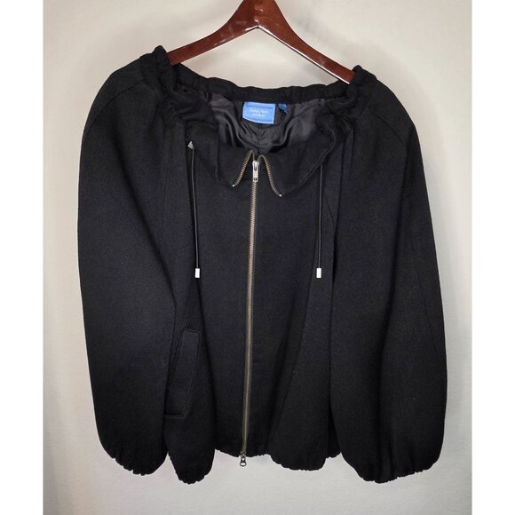 Simply Vera By Vera Wang Jackets & Blazers - Simply Vera Vera Wang Black Wool Blend Jacket 3/4 Sleeve Zip Front XL Blouson